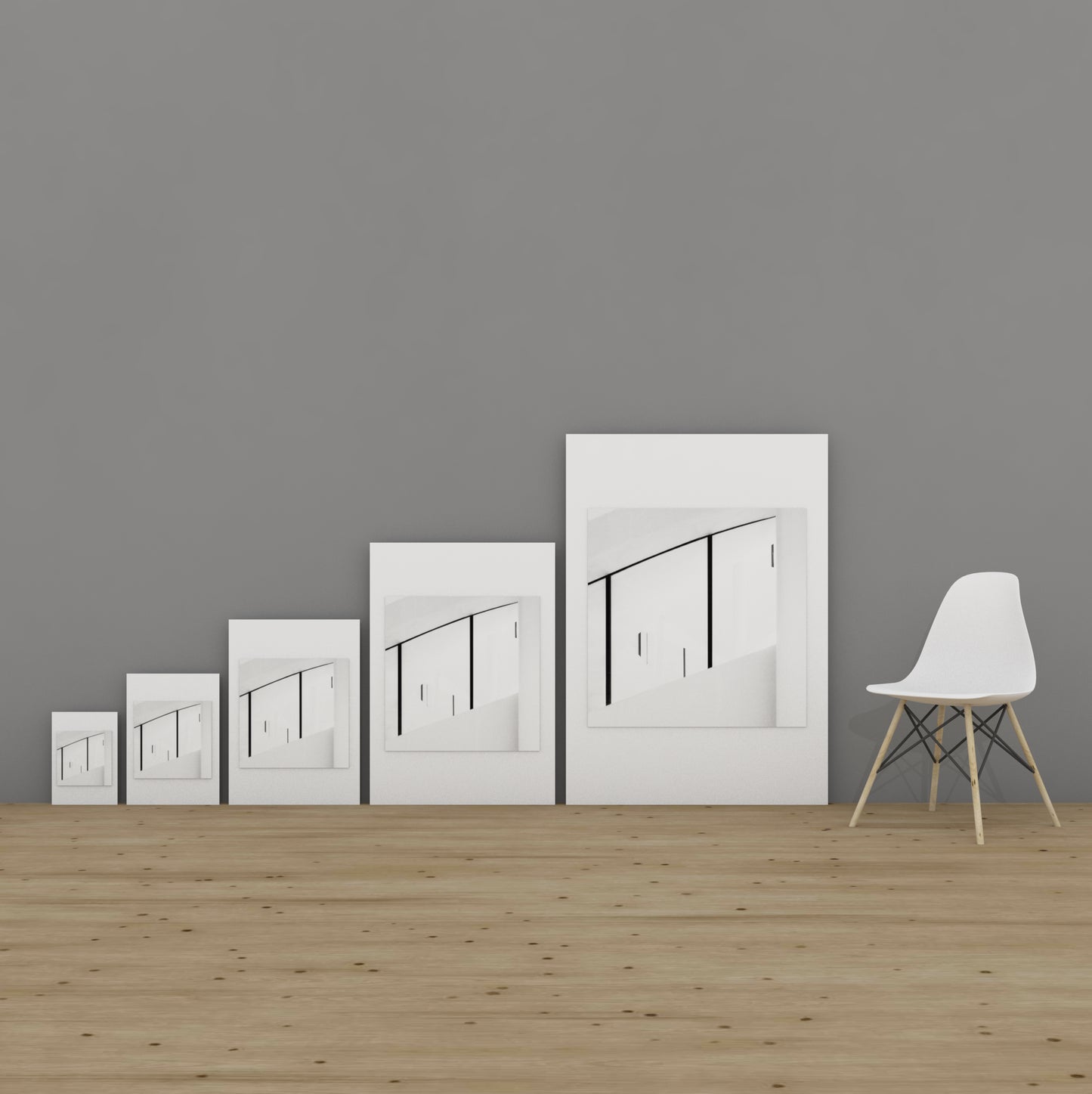 Luma Tower, Arles. Staircase. Minimal black and white photography. Abstract, fine art photographs + wall art. By Eric Schneider Photography