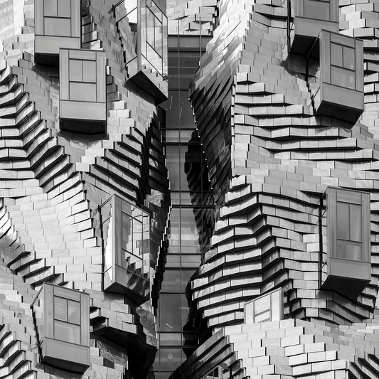 Luma Tower, Arles. Minimal black and white photography. Abstract, fine art photographs + wall art. By Eric Schneider Photography