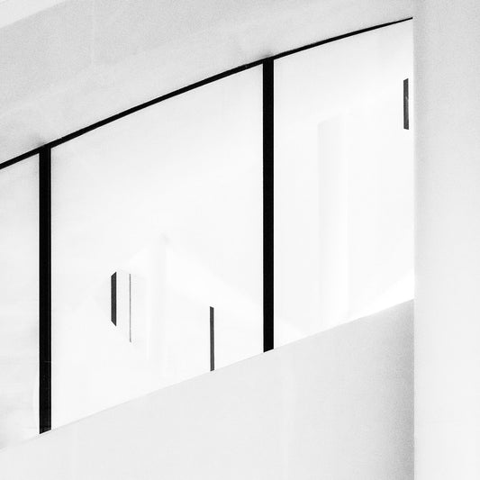Luma Tower, Arles. Staircase. Minimal black and white photography. Abstract, fine art photographs + wall art. By Eric Schneider Photography
