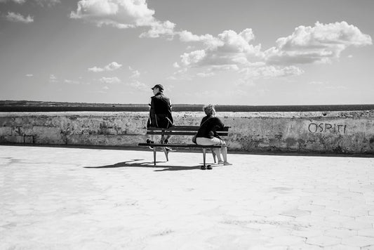 Black and white street photograph. Puglia, Italy.