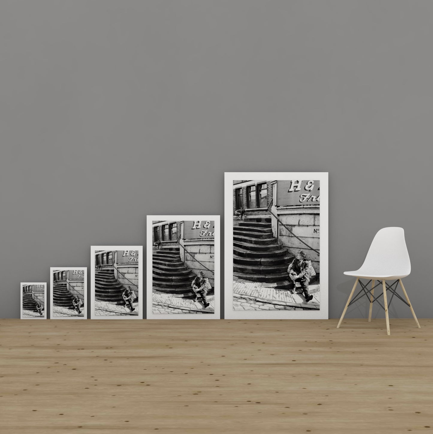 Vintage street black and white film photography, Stockport, c1969