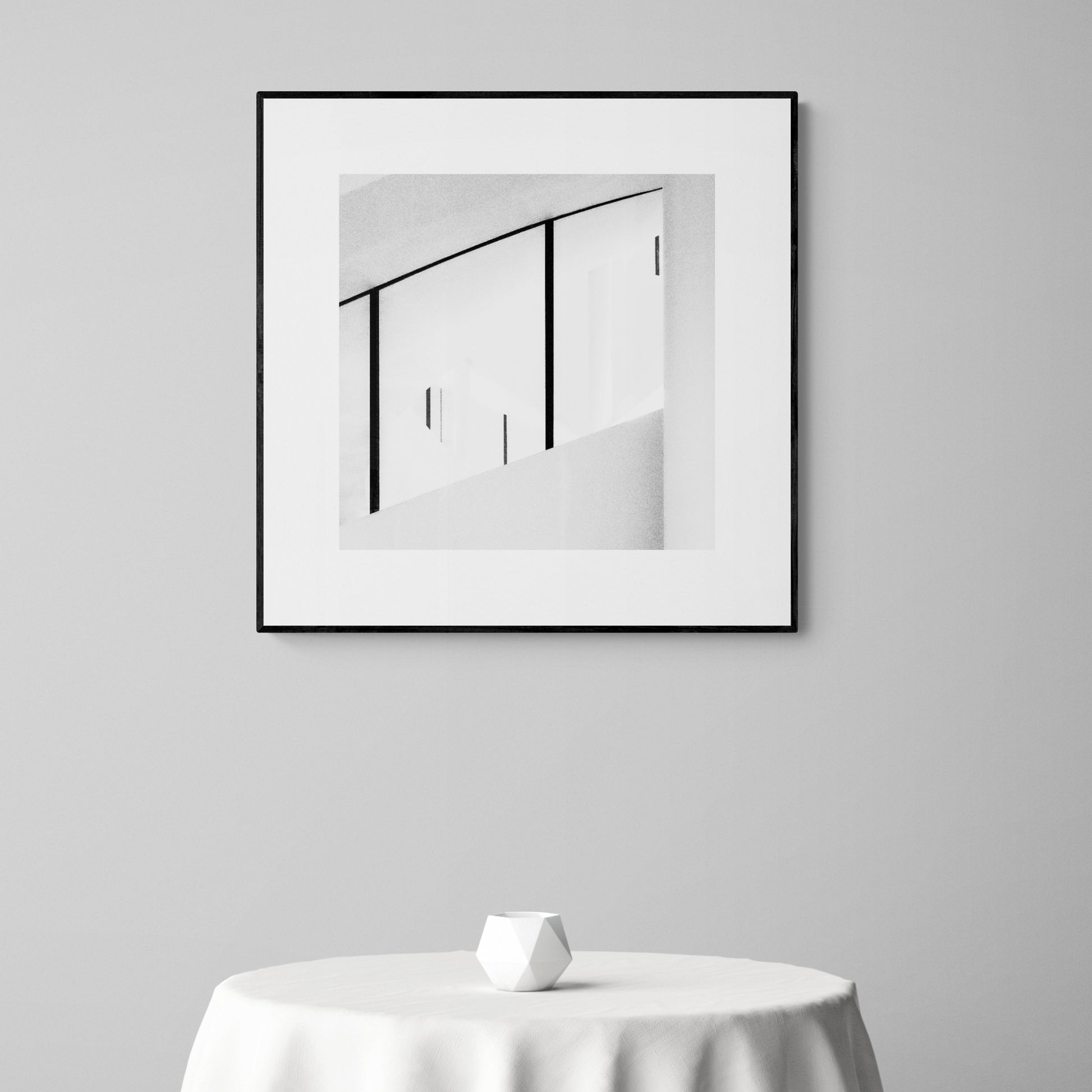 Luma Tower, Arles. Staircase. Minimal black and white photography. Abstract, fine art photographs + wall art. By Eric Schneider Photography