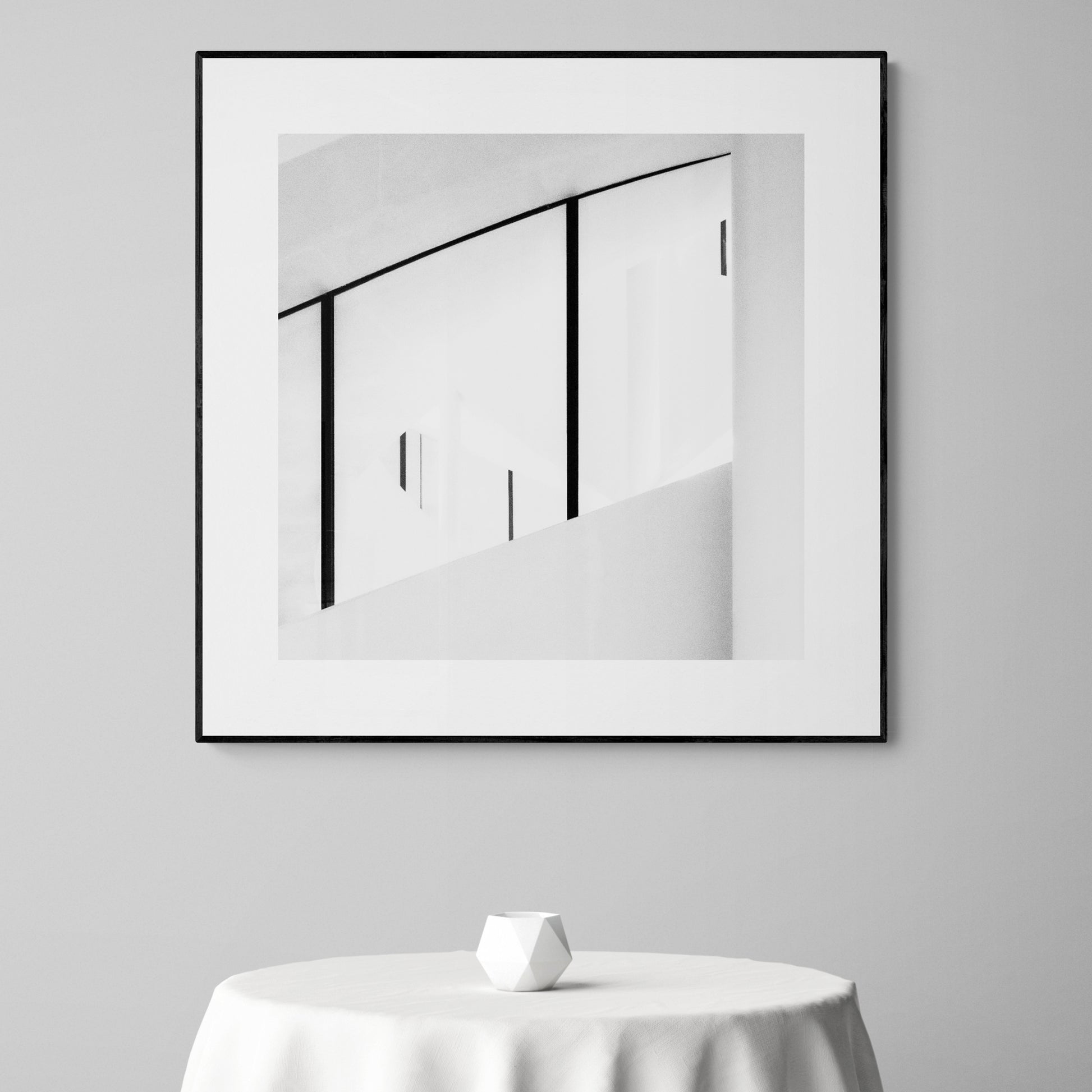 Luma Tower, Arles. Staircase. Minimal black and white photography. Abstract, fine art photographs + wall art. By Eric Schneider Photography