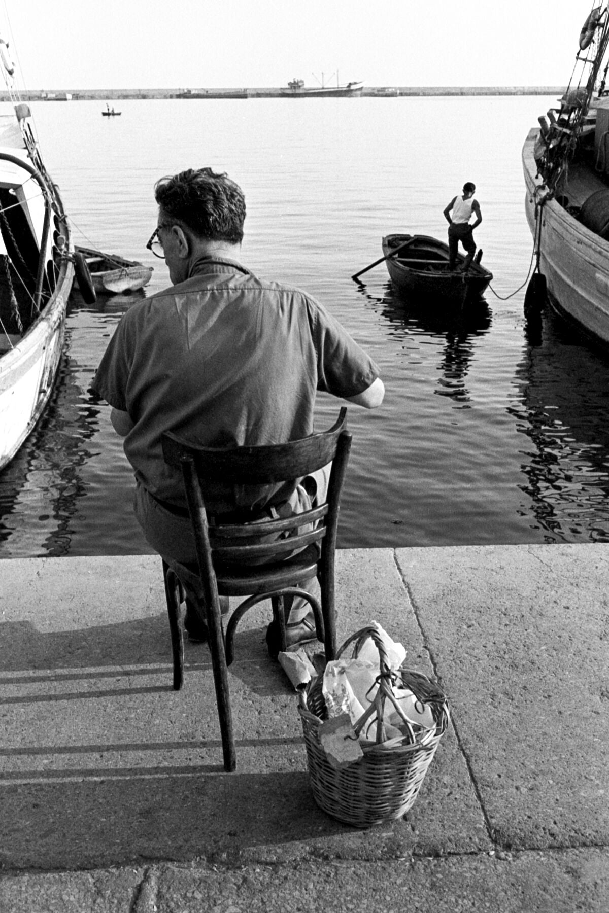 Vintage Street black and white street photography greek fishermen c1969