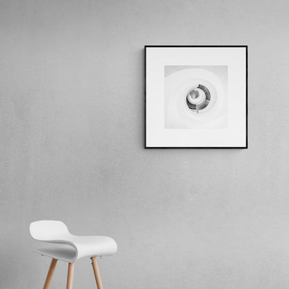 Luma Tower, Arles. Staircase. Minimal black and white photography. Abstract, fine art photographs + wall art. By Eric Schneider Photography  Edit alt text