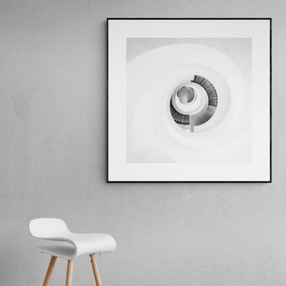 Luma Tower, Arles. Staircase. Minimal black and white photography. Abstract, fine art photographs + wall art. By Eric Schneider Photography  Edit alt text