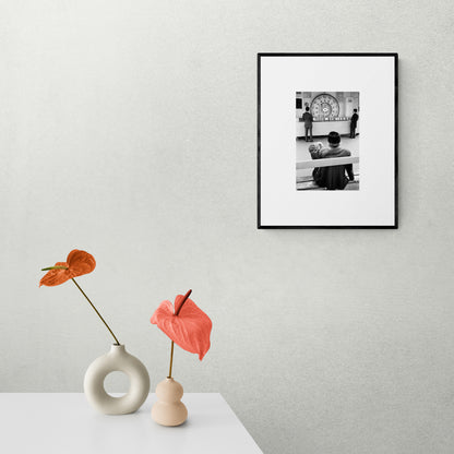 Vintage Street black and white film photography Paris Wheel Lottery Game c1970