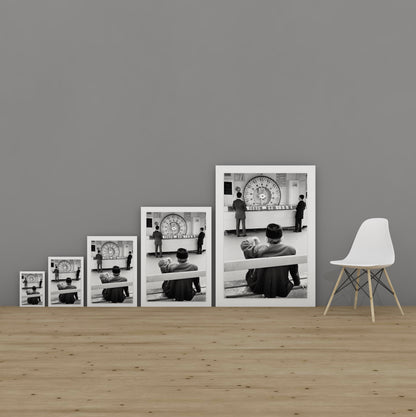  Vintage Street black and white film photography Paris Wheel Lottery Game c1970